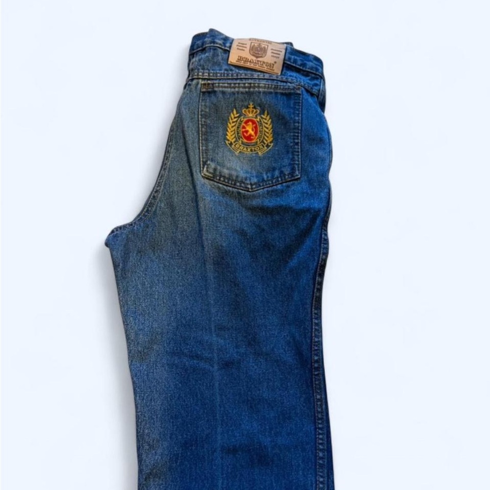 Classic Blue Denim Jeans with Regal Embroidery